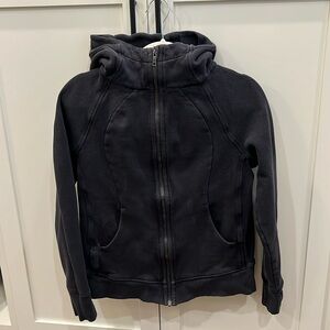 Black Lululemon full zip scuba hoodie sweatshirt, size 10
